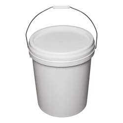 WHITE PLASTIC BUCKET 20L WITH LID