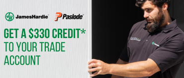 Paslode and James Hardie Promo: $330 credit to your trade account 